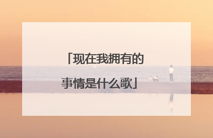 现在我拥有的事情是什么歌