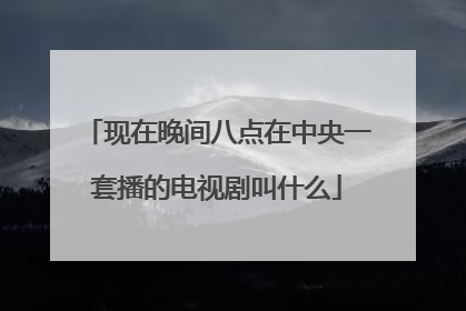 现在晚间八点在中央一套播的电视剧叫什么