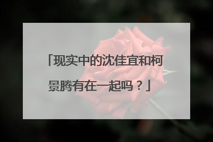 现实中的沈佳宜和柯景腾有在一起吗?