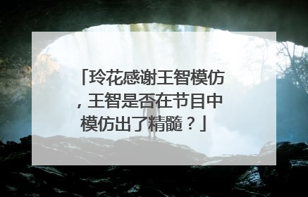 玲花感谢王智模仿，王智是否在节目中模仿出了精髓？