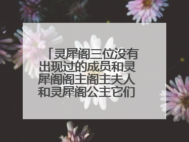 灵犀阁三位没有出现过的成员和灵犀阁阁主阁主夫人和灵犀阁公主它们在人类世界到底是谁?