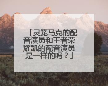 灵笼马克的配音演员和王者荣耀凯的配音演员是一样的吗?