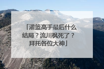 灌篮高手最后什么结局？流川枫死了？拜托各位大神