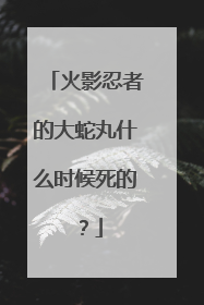 火影忍者的大蛇丸什么时候死的？