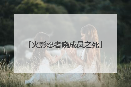 火影忍者晓成员之死