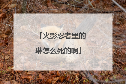 火影忍者里的琳怎么死的啊