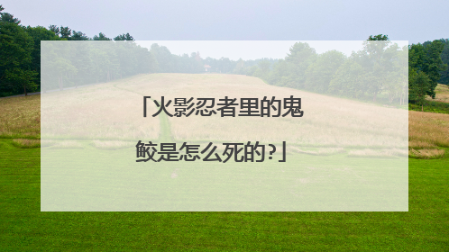 火影忍者里的鬼鲛是怎么死的?