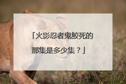 火影忍者鬼鲛死的那集是多少集?