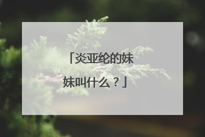 炎亚纶的妹妹叫什么?