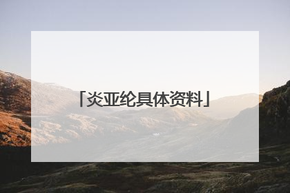 炎亚纶具体资料