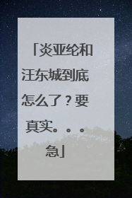 炎亚纶和汪东城到底怎么了?要真实。。。急