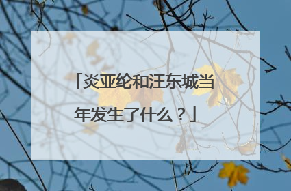 炎亚纶和汪东城当年发生了什么?