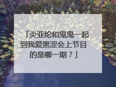 炎亚纶和鬼鬼一起到我爱黑涩会上节目的是哪一期?