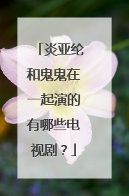 炎亚纶和鬼鬼在一起演的有哪些电视剧?