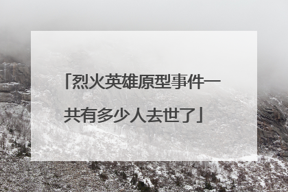 烈火英雄原型事件一共有多少人去世了