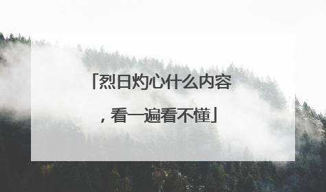烈日灼心什么内容，看一遍看不懂