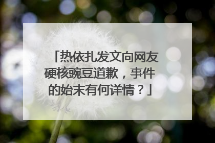 热依扎发文向网友硬核豌豆道歉,事件的始末有何详情?