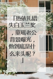 热依扎错失白玉兰奖，童瑶老公背景曝光，他到底是什么来头呢？