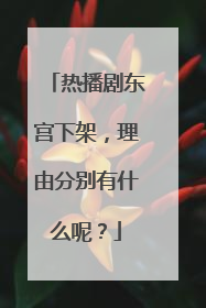 热播剧东宫下架,理由分别有什么呢?