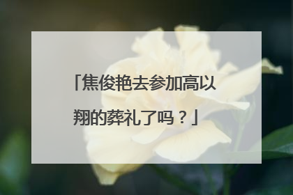 焦俊艳去参加高以翔的葬礼了吗？