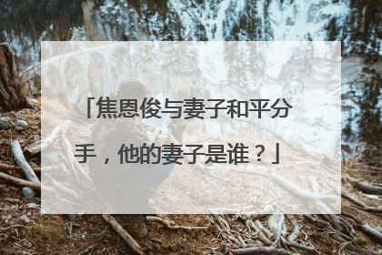 焦恩俊与妻子和平分手，他的妻子是谁？