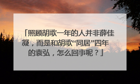 照顾胡歌一年的人并非薛佳凝,而是和胡歌“同居”四年的袁弘,怎么回事呢?