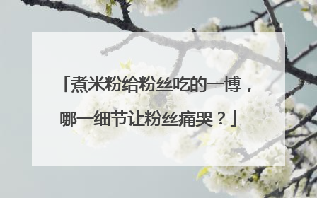 煮米粉给粉丝吃的一博,哪一细节让粉丝痛哭?