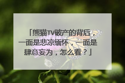 熊猫TV破产的背后，一面是悲凉缅怀，一面是肆意妄为，怎么看？
