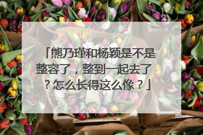 熊乃瑾和杨颖是不是整容了，整到一起去了？怎么长得这么像？