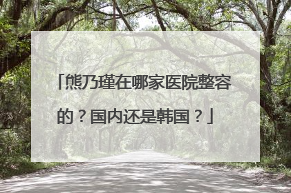 熊乃瑾在哪家医院整容的?国内还是韩国?