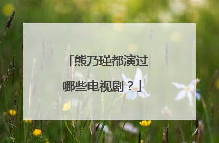 熊乃瑾都演过哪些电视剧？