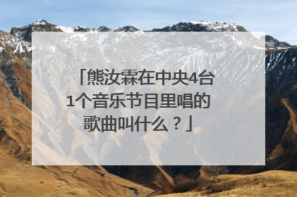 熊汝霖在中央4台1个音乐节目里唱的歌曲叫什么？