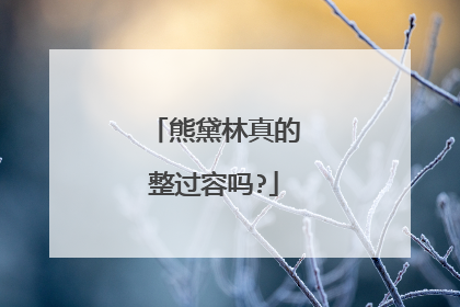 熊黛林真的整过容吗?