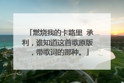 燃烧我的卡路里 承利,谁知道这首歌原版,带歌词的那种。