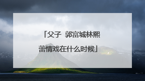 父子 郭富城林熙蕾情戏在什么时候