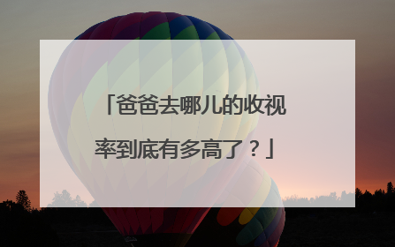 爸爸去哪儿的收视率到底有多高了?