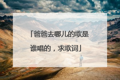 爸爸去哪儿的歌是谁唱的,求歌词