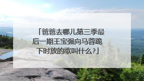 爸爸去哪儿第三季最后一期王宝强向马蓉跪下时放的歌叫什么?