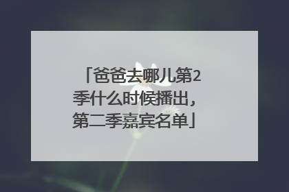 爸爸去哪儿第2季什么时候播出,第二季嘉宾名单