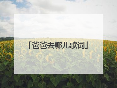 爸爸去哪儿歌词