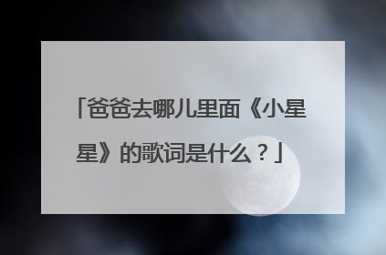 爸爸去哪儿里面《小星星》的歌词是什么？