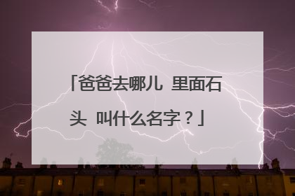 爸爸去哪儿 里面石头 叫什么名字?