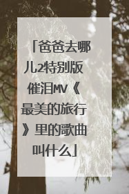 爸爸去哪儿2特别版催泪MV《最美的旅行》里的歌曲叫什么