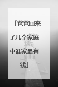 爸爸回来了几个家庭中谁家最有钱