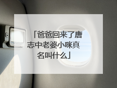 爸爸回来了唐志中老婆小咪真名叫什么