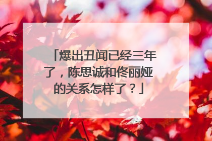 爆出丑闻已经三年了,陈思诚和佟丽娅的关系怎样了?