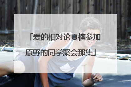 爱的相对论夏楠参加原野的同学聚会那集
