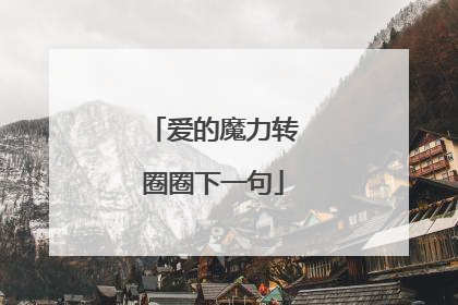 爱的魔力转圈圈下一句