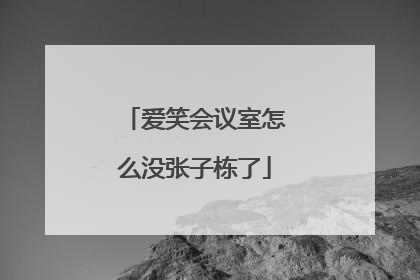 爱笑会议室怎么没张子栋了