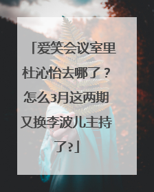 爱笑会议室里杜沁怡去哪了？怎么3月这两期又换李波儿主持了?
